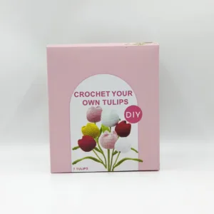 Adults Tulip Crochet Kit – Pink & Fresh Floral Set for Hand Bouquet & Home Decor