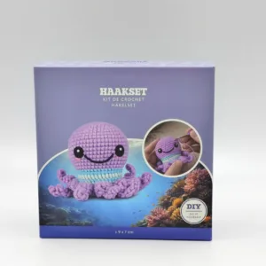 Adults Octopus Crochet Kit – Blue-Themed Cute Marine Plush for Desk Decor
