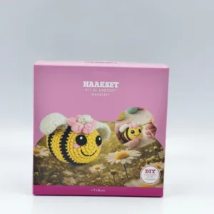 Adults Bee Crochet Kit – Pink & Yellow Cute Nature-Inspired Desk Plush