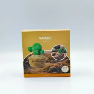 Adults Cactus Crochet Kit – Earth-Toned Boho Minimalist Plush for Desk Decor