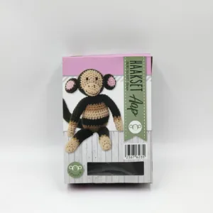 Adults Monkey Crochet Kit – Brown & Beige Realistic Plush for Nature-Inspired Decor
