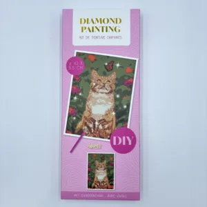Diamond Painting Cat 30 x 40 cm – Charming Cat Wall Art Craft Kit